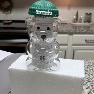 Starbucks BARISTA Glass Bear Cup